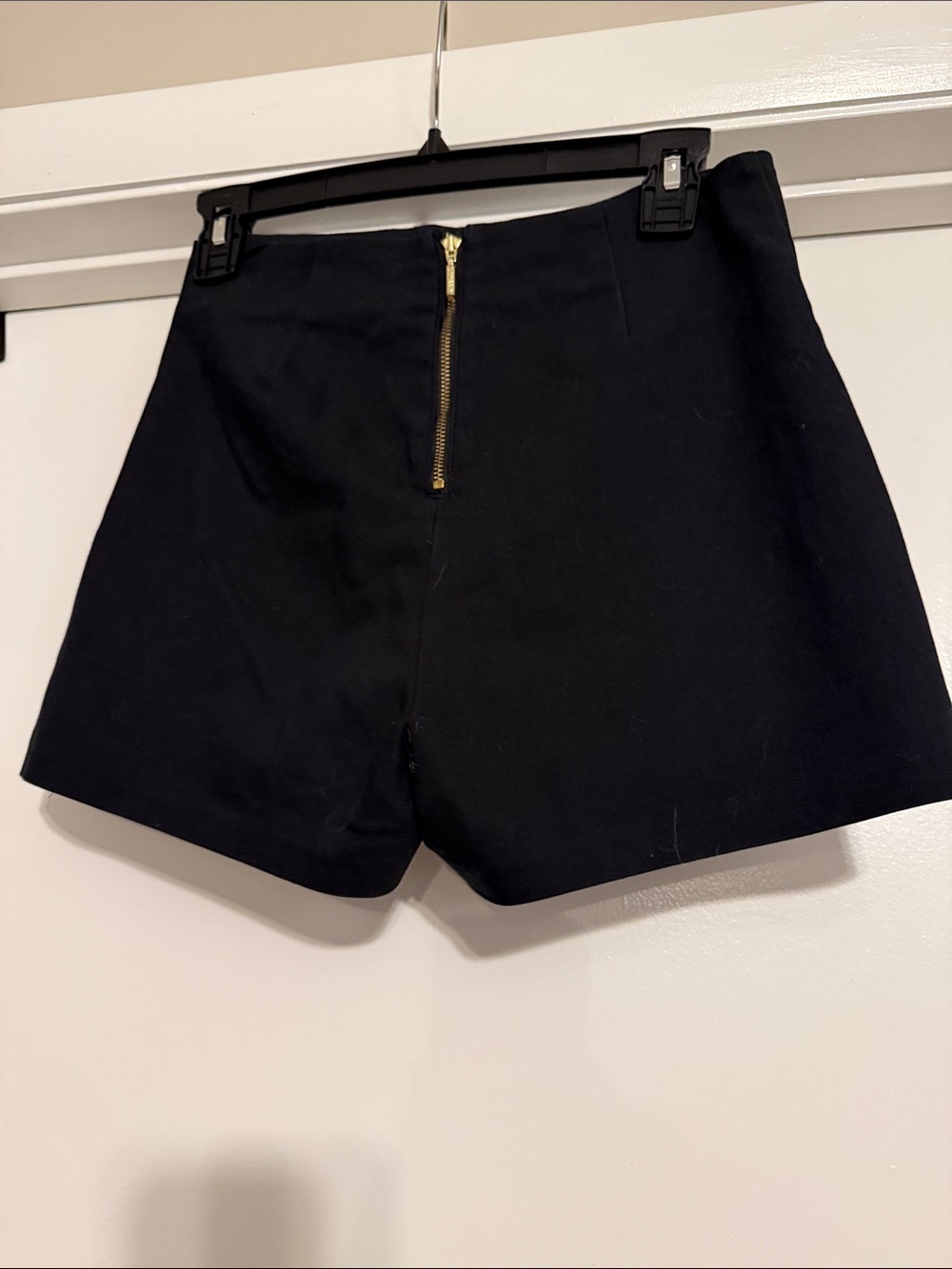 Guess Black High-Waist Lace-Up Shorts with Gold Eyelets - Picture 2 of 2